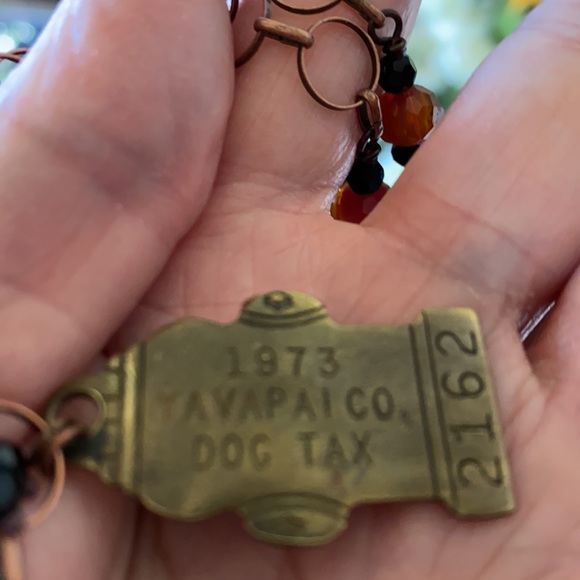 Artisan 1 Of A Kind Copper Necklace Vintage Prescott AZ 1973 Dog Tag & Barrett - Picture 14 of 16